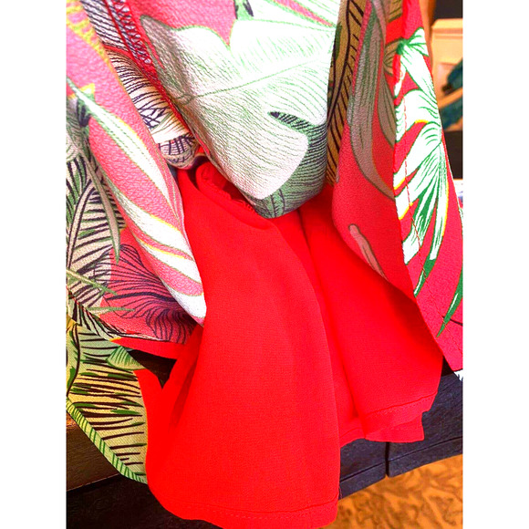 New Anthropologie Havana Floral Women’s A-Line Flowy Dress Size Small Red Green - Picture 7 of 7